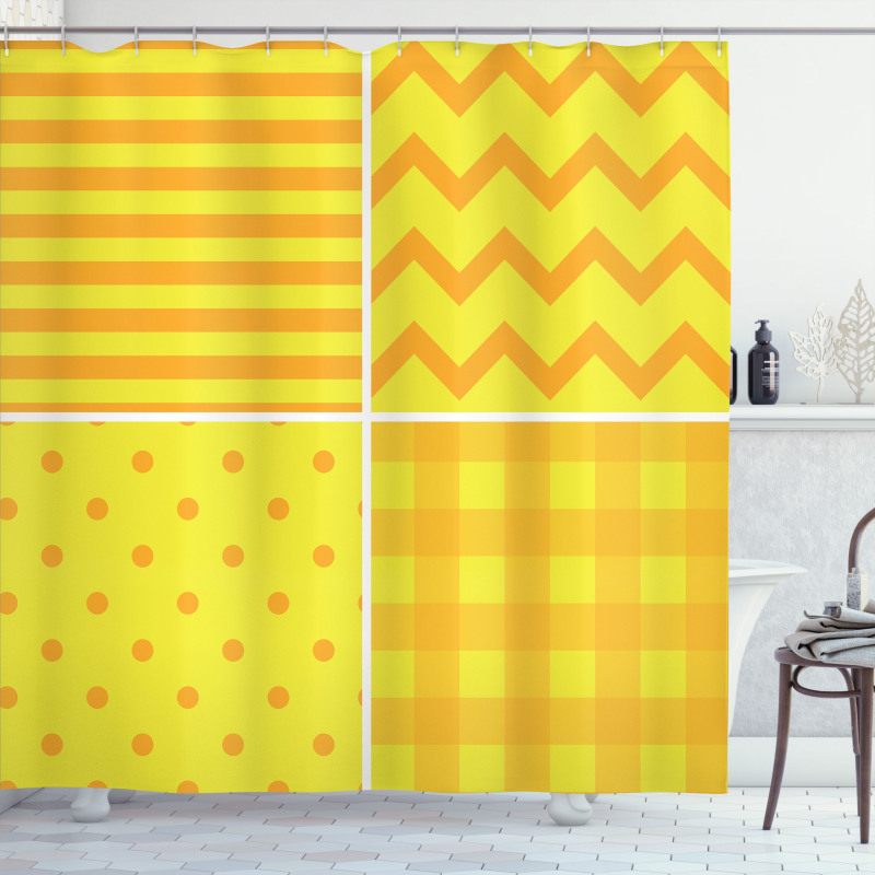 Retro Patterns Zigzag Shower Curtain