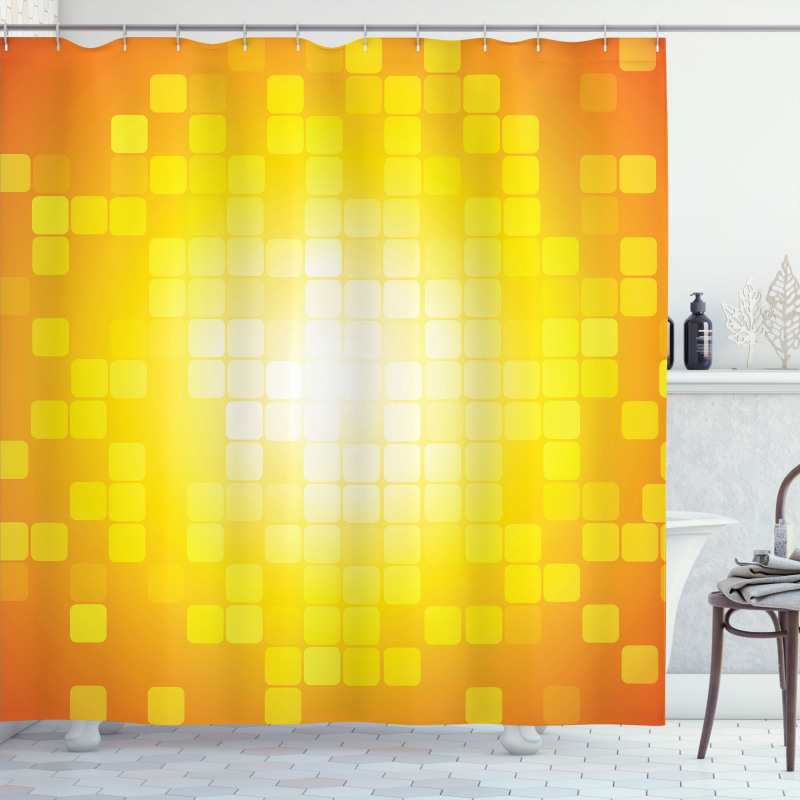 Retro Pixel Art Squares Shower Curtain