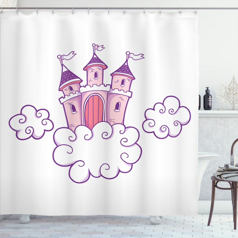 Dreamy Fortress Clouds Art Shower Curtain