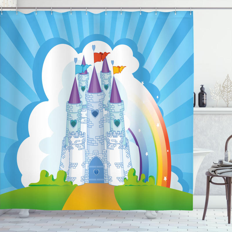 Rainbow Fortress Princess Shower Curtain