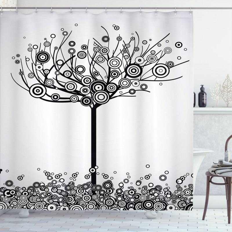 Circular Leaves Shower Curtain