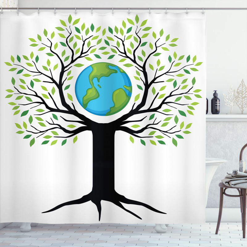 Green Friendly Earth Shower Curtain