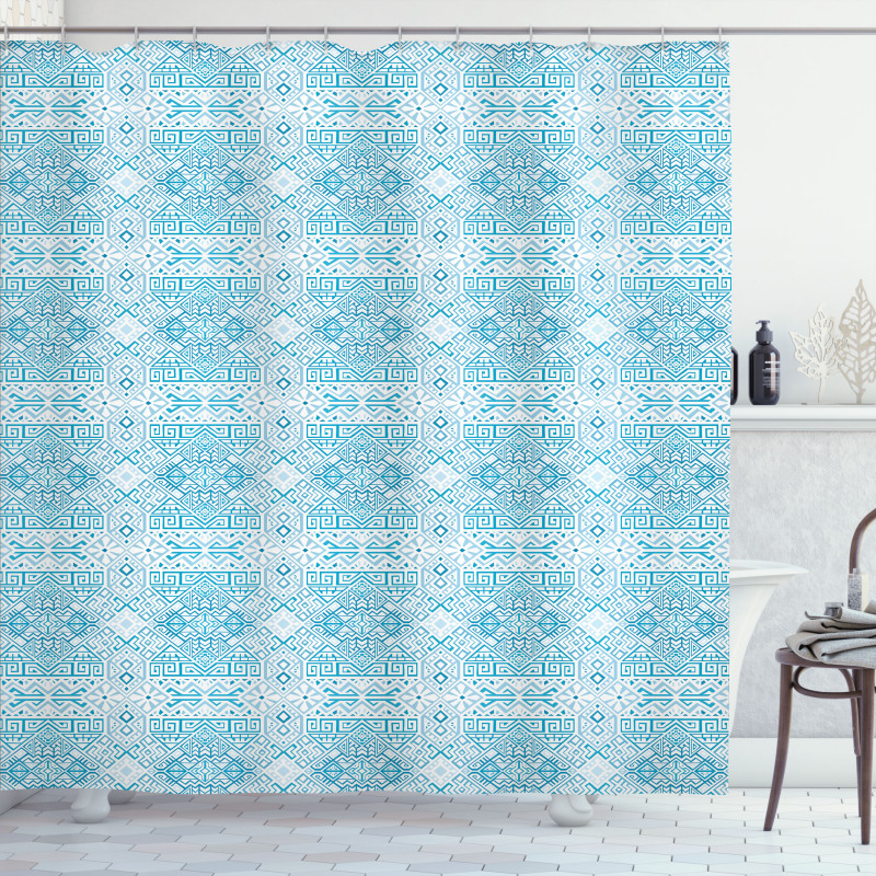 Monotone Bohemian Composition Shower Curtain