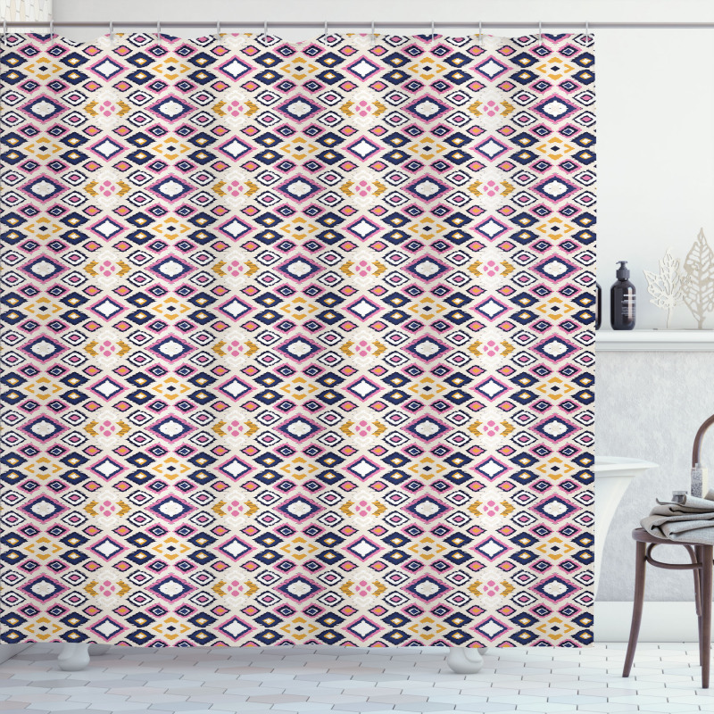 Ikat Inspired Ornate Design Shower Curtain