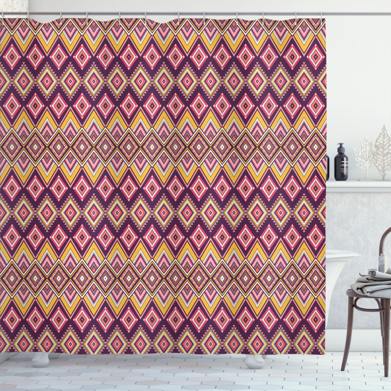 Native Pattern Rhombus Like Shower Curtain