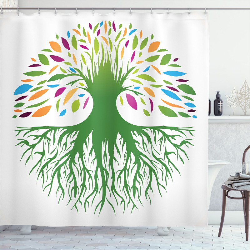 Colorful Tree Art Shower Curtain