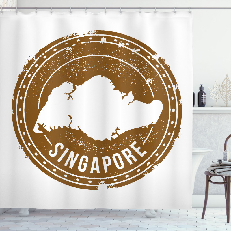 Grunge Mapping Design Shower Curtain