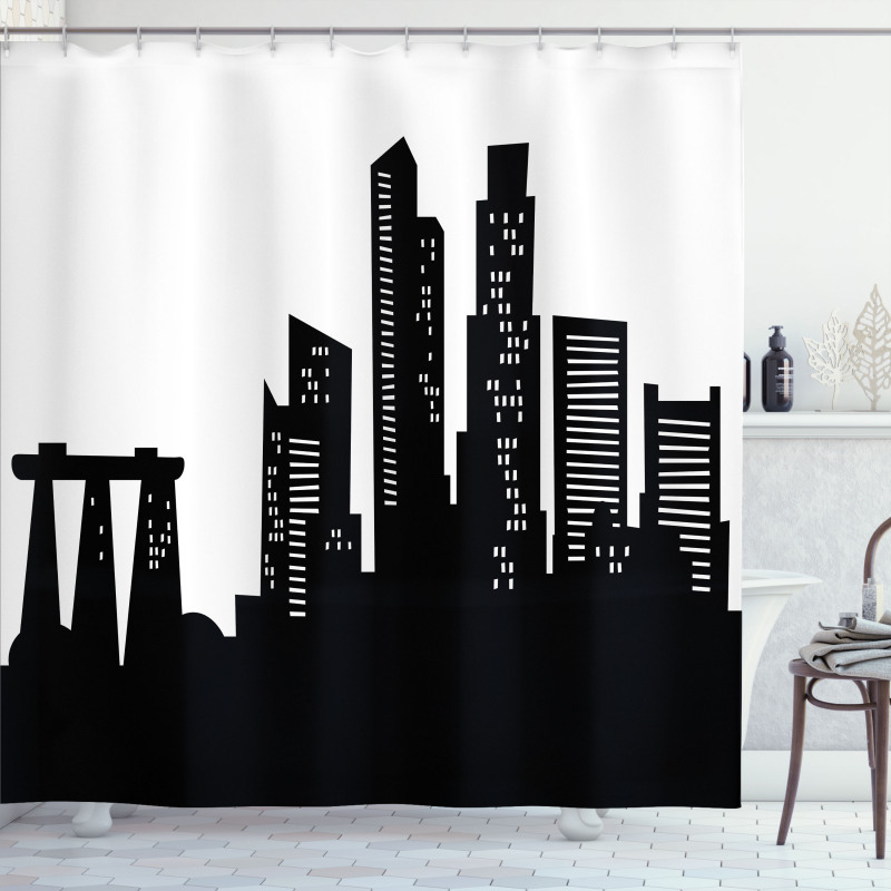 Urban Buildings Scene Shower Curtain