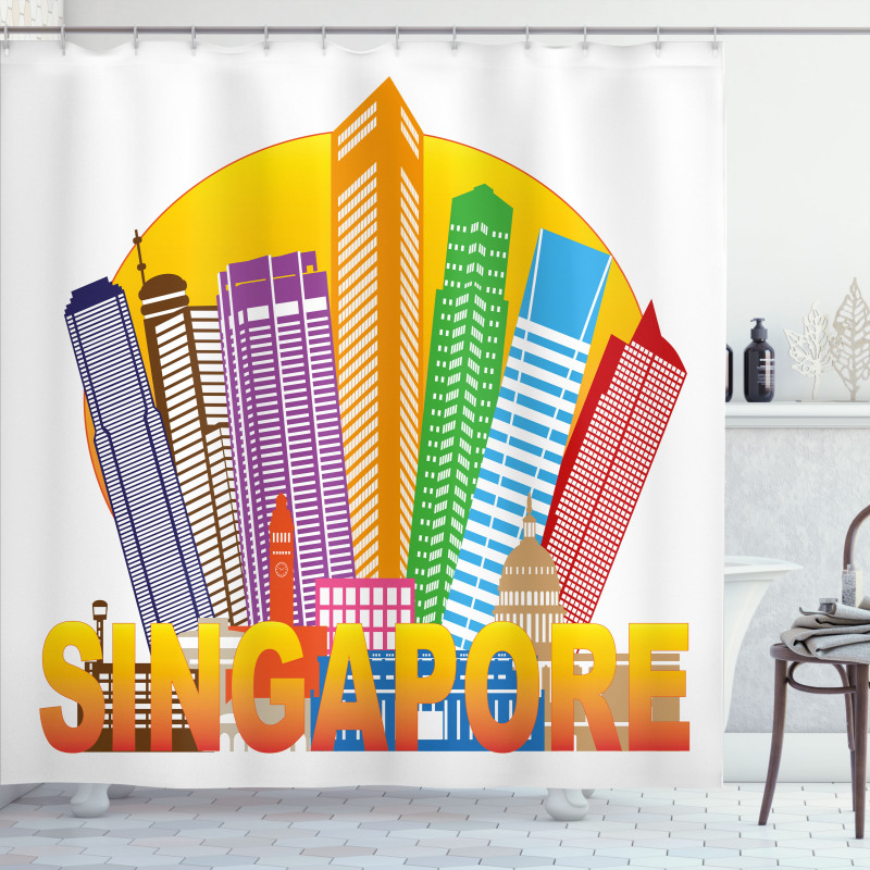 Typography and Skyline Shower Curtain