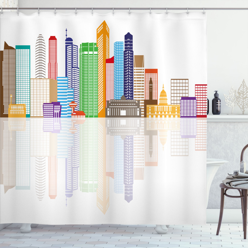 Panoramic Famous Landmark Shower Curtain