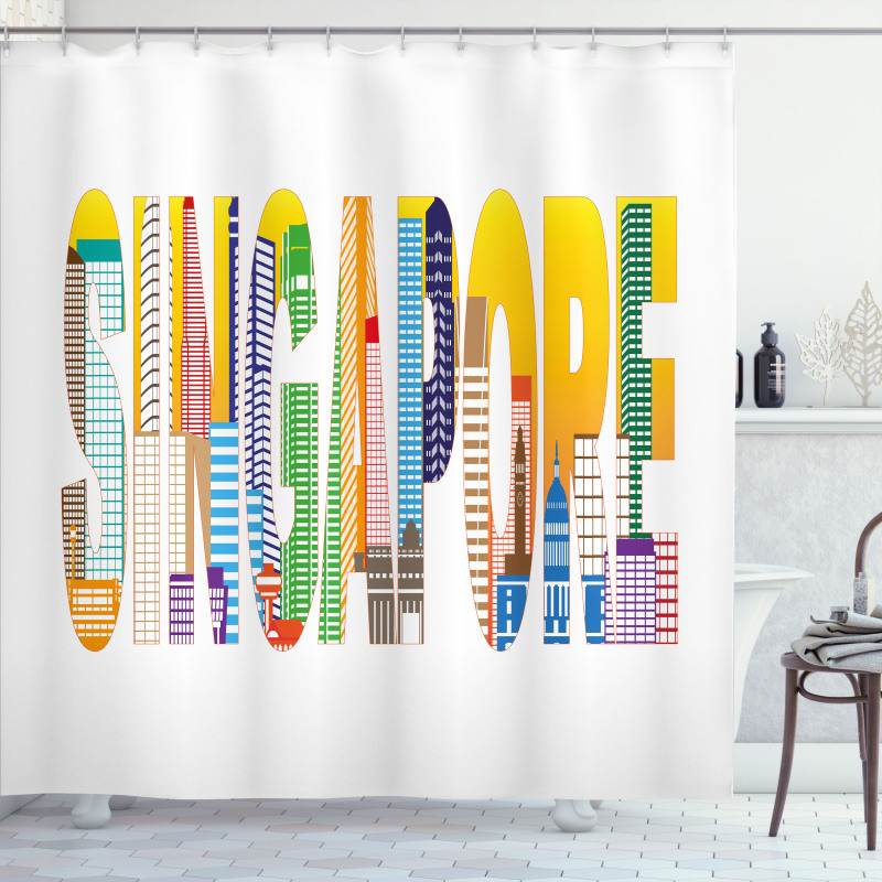 Vibrant Lettering Design Shower Curtain