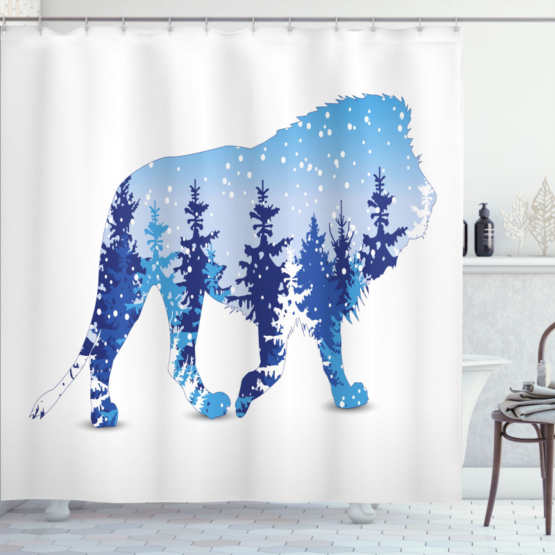 Winter Woods as Animal Shower Curtain