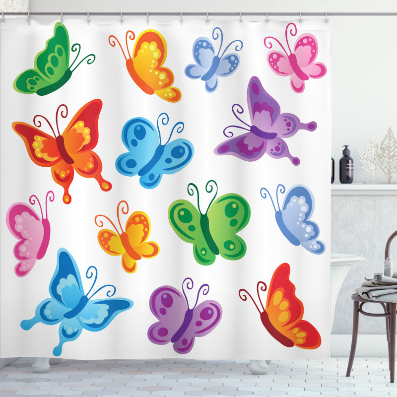 Colorful Ornate Wings Shower Curtain