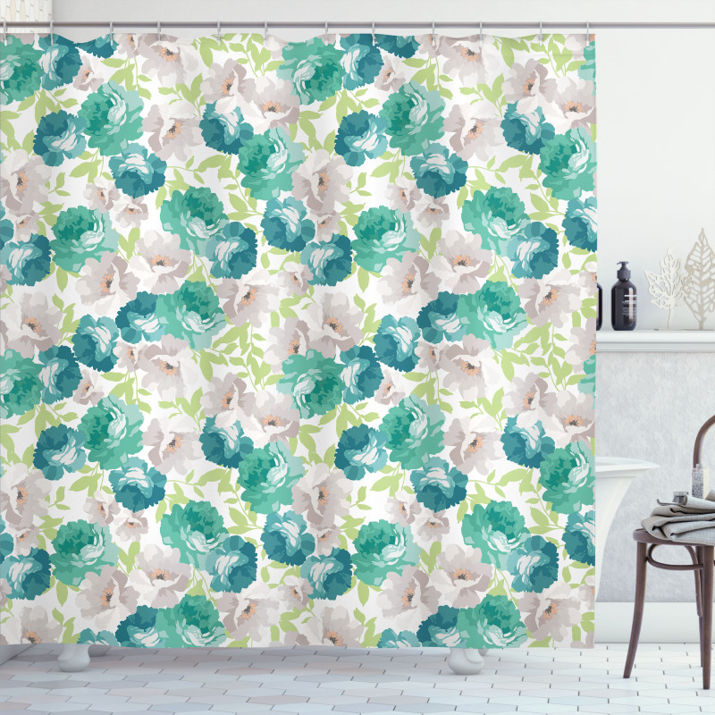 Flora Pattern with Rose Shower Curtain