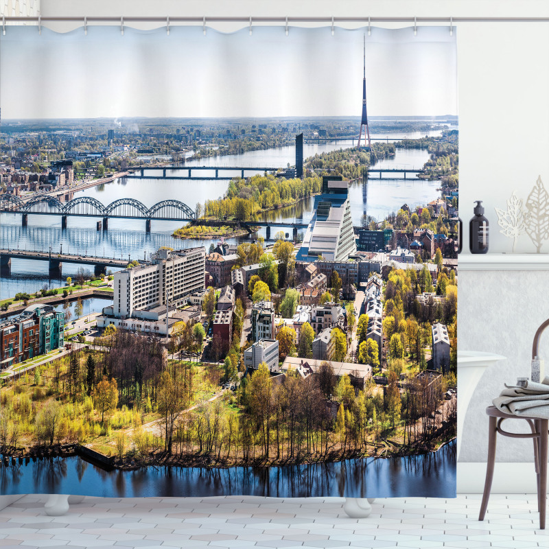 View of Old Riga City Shower Curtain