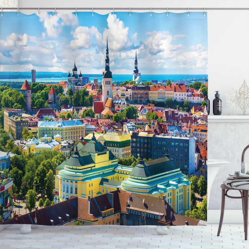 Town Tallinn Estonia Shower Curtain