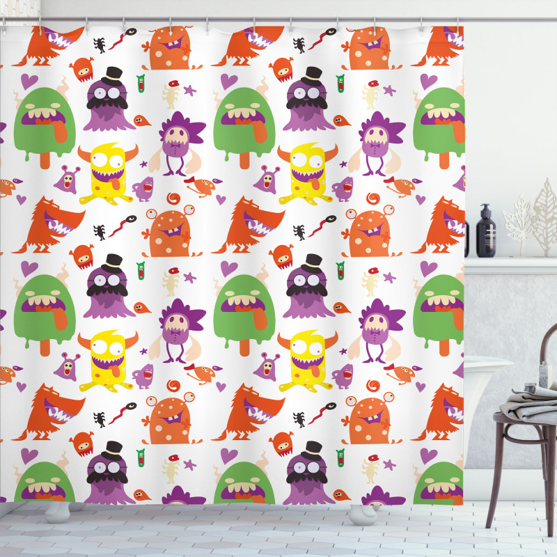 Monsters Animal Funny Cartoon Shower Curtain