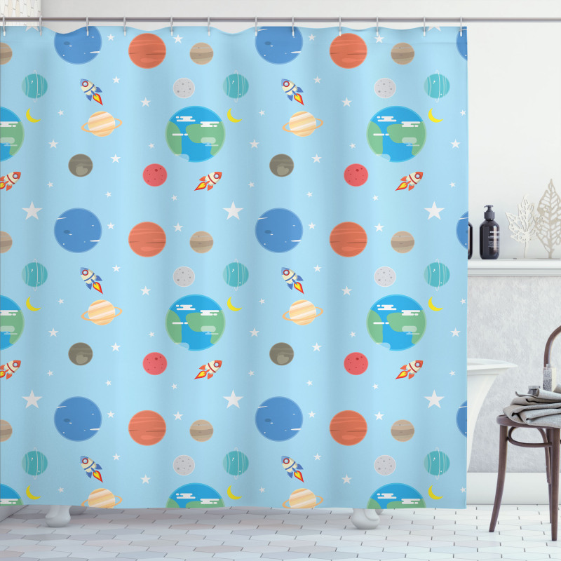 Colorful Galactic Elements Shower Curtain