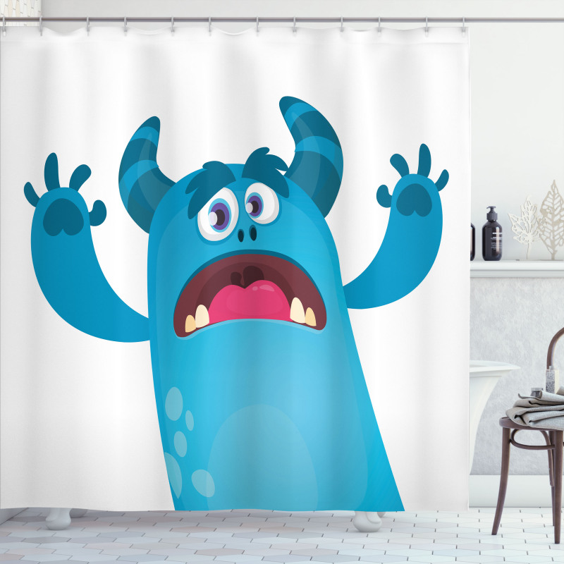 Roaring Monstrous Character Shower Curtain