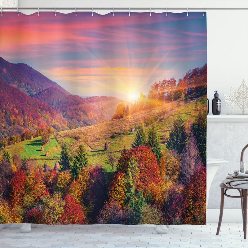 Morning in Mountain Tree Shower Curtain