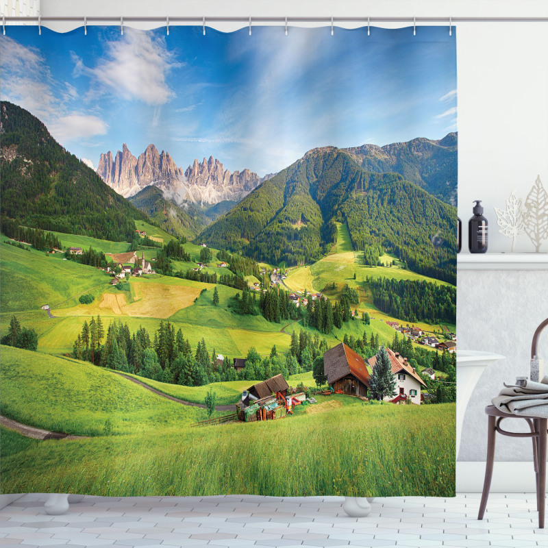 Alps in the Spring Shower Curtain