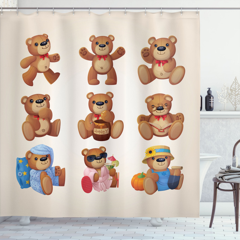 Teddy Bear Kids Design Shower Curtain