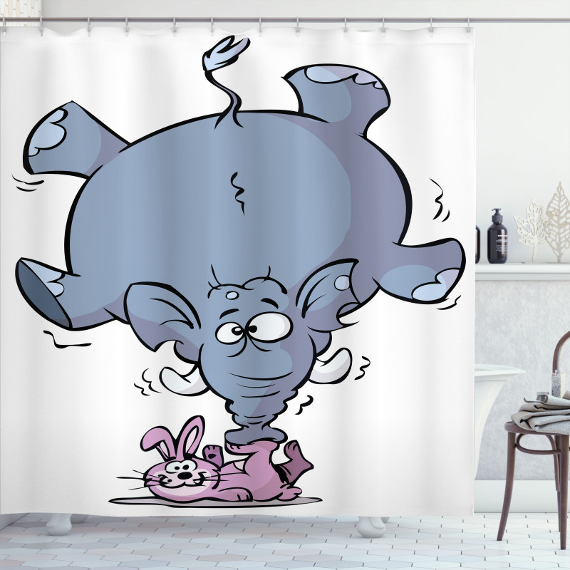 Rabbit Mascot Animal Shower Curtain