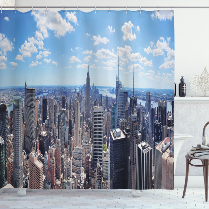 Skyscrapers Aerial View Shower Curtain