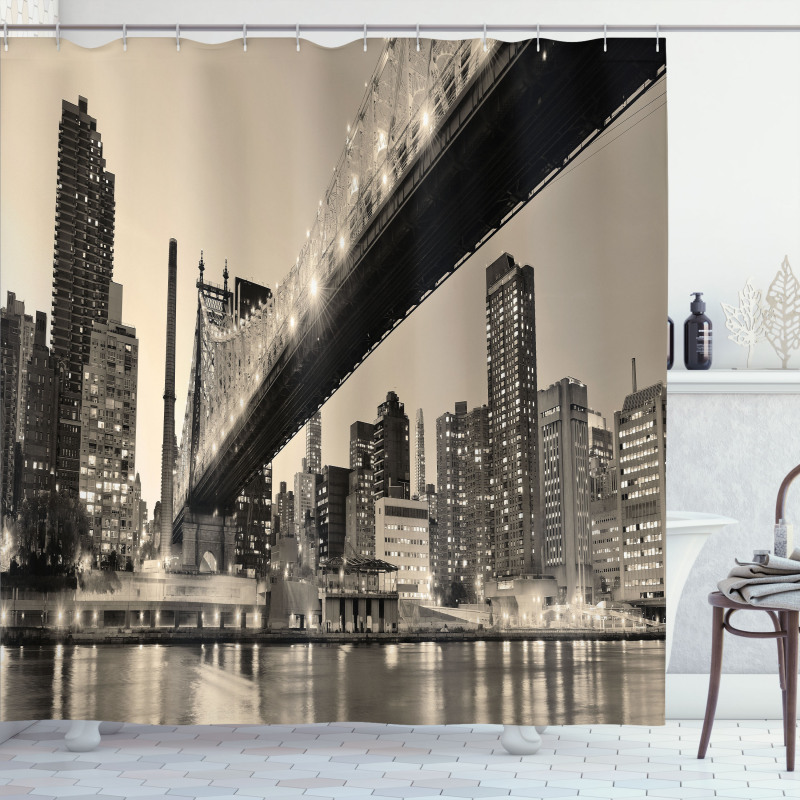 Vintage Queensboro Bridge Shower Curtain