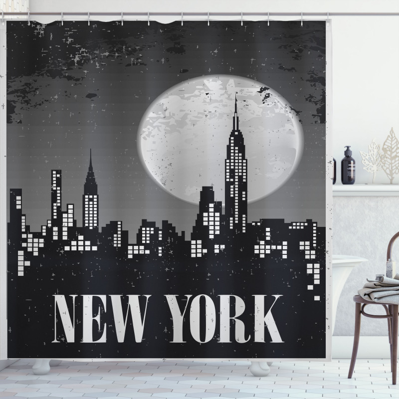 Grunge Nighttime City Shower Curtain