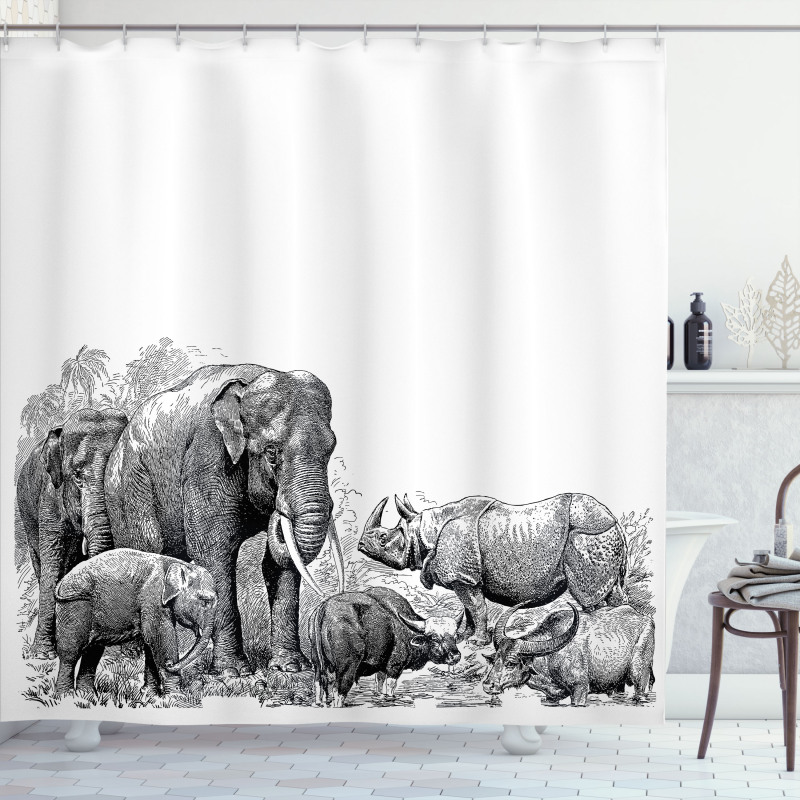 Elephants Shower Curtain