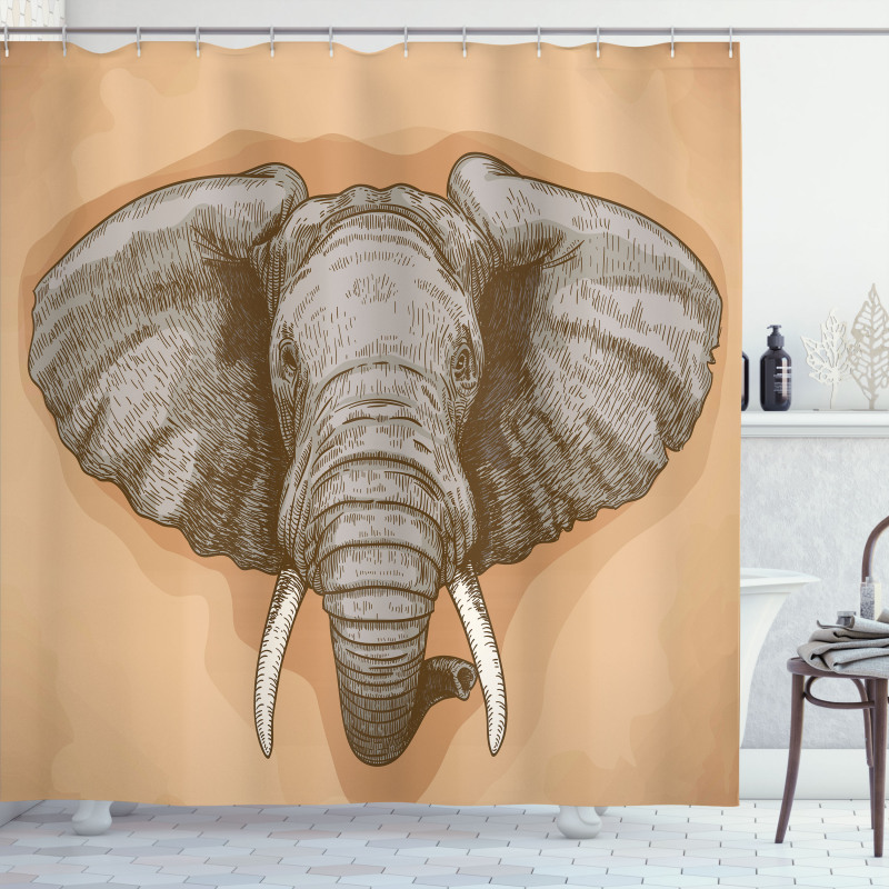 Wild Retro Elephants Shower Curtain