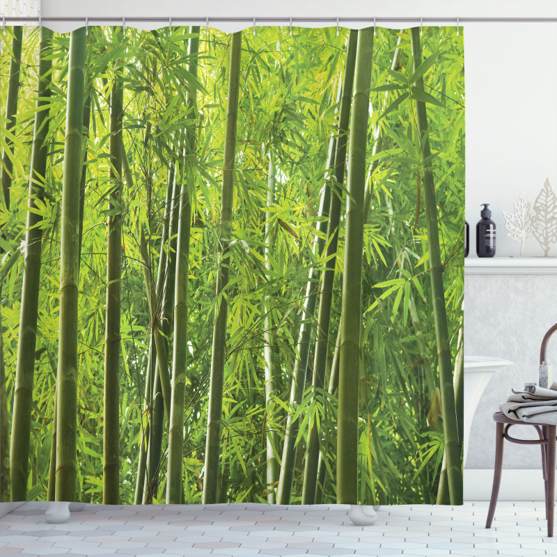 Exotic Tropical Bamboo Shower Curtain