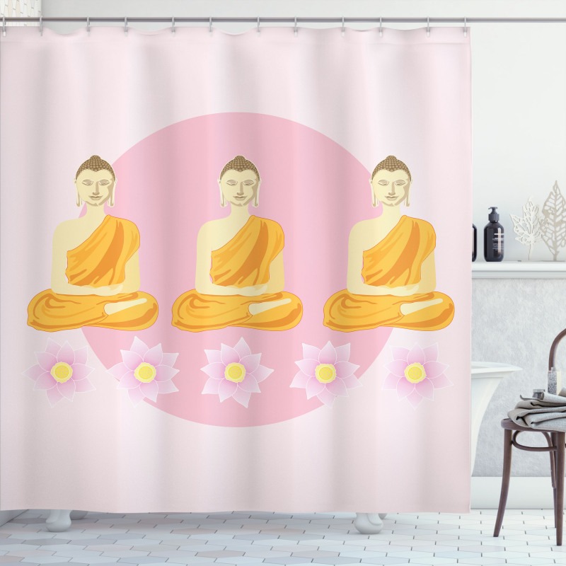 Lotus Flower Ethnic Art Shower Curtain