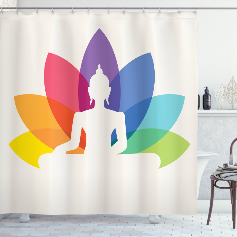 Colorful Lotus Flower Shower Curtain