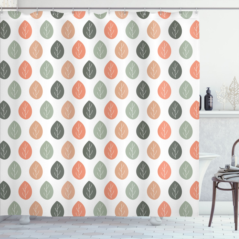 Rhythmic Autumnal Leaves Shower Curtain