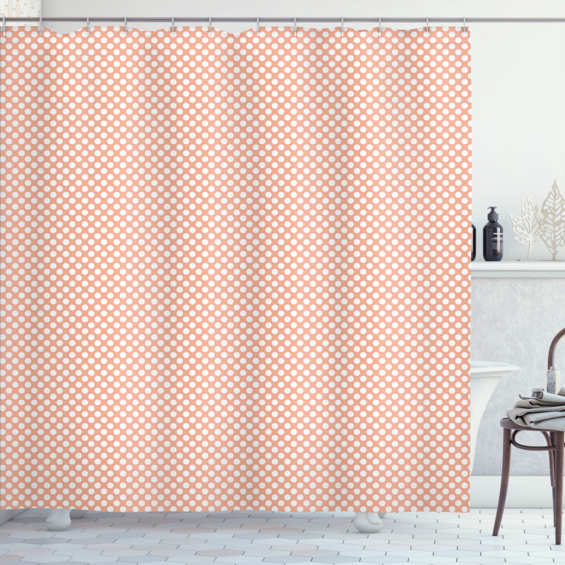 Monochrome Polka Dots Art Shower Curtain