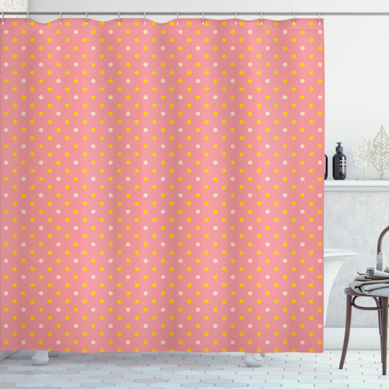Bicolour Polka Dot Graphic Shower Curtain