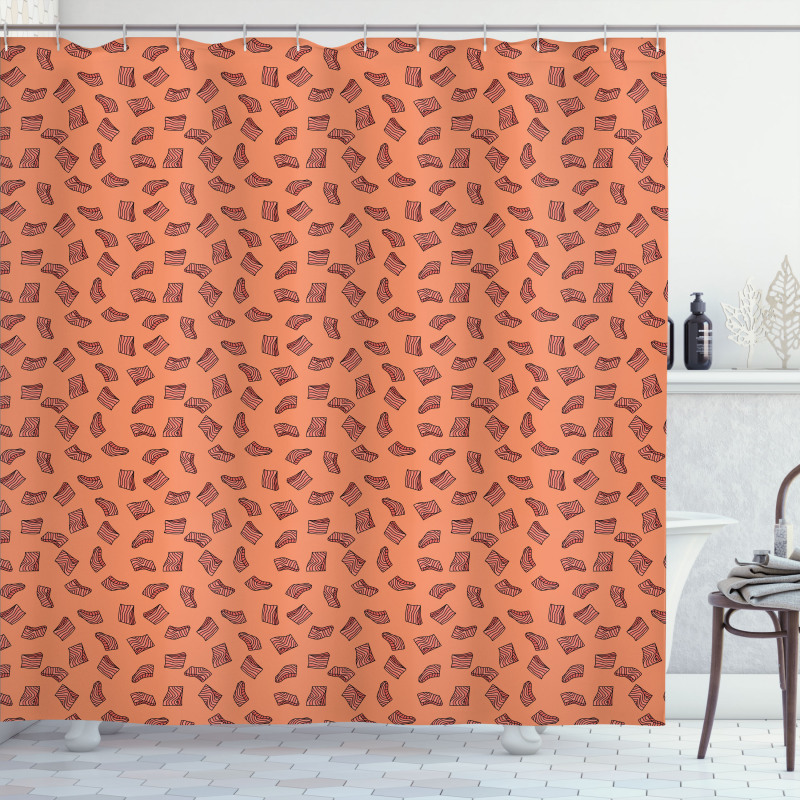 Pieces of Fish Meat Graphic Shower Curtain