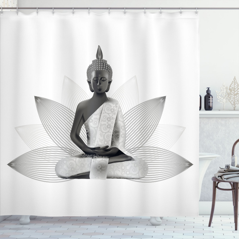 Lotus Far Eastern Style Shower Curtain