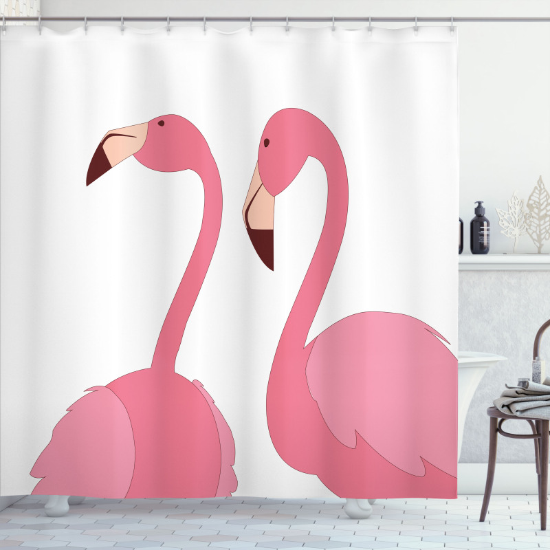 Exotic Pink Birds Animals Shower Curtain