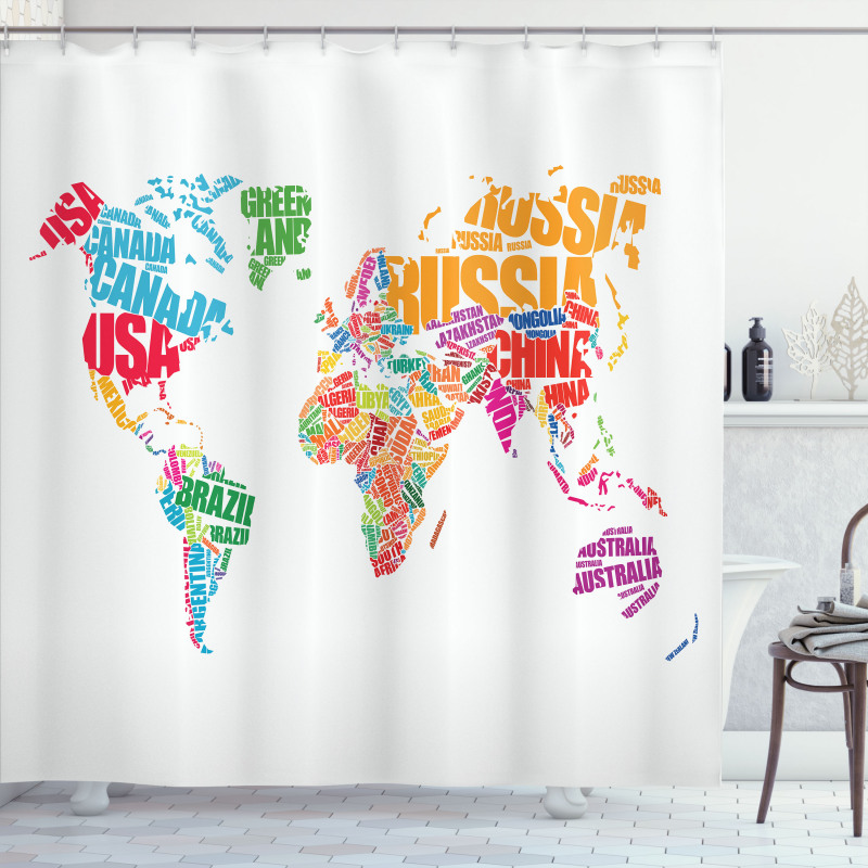 World Europe America Shower Curtain