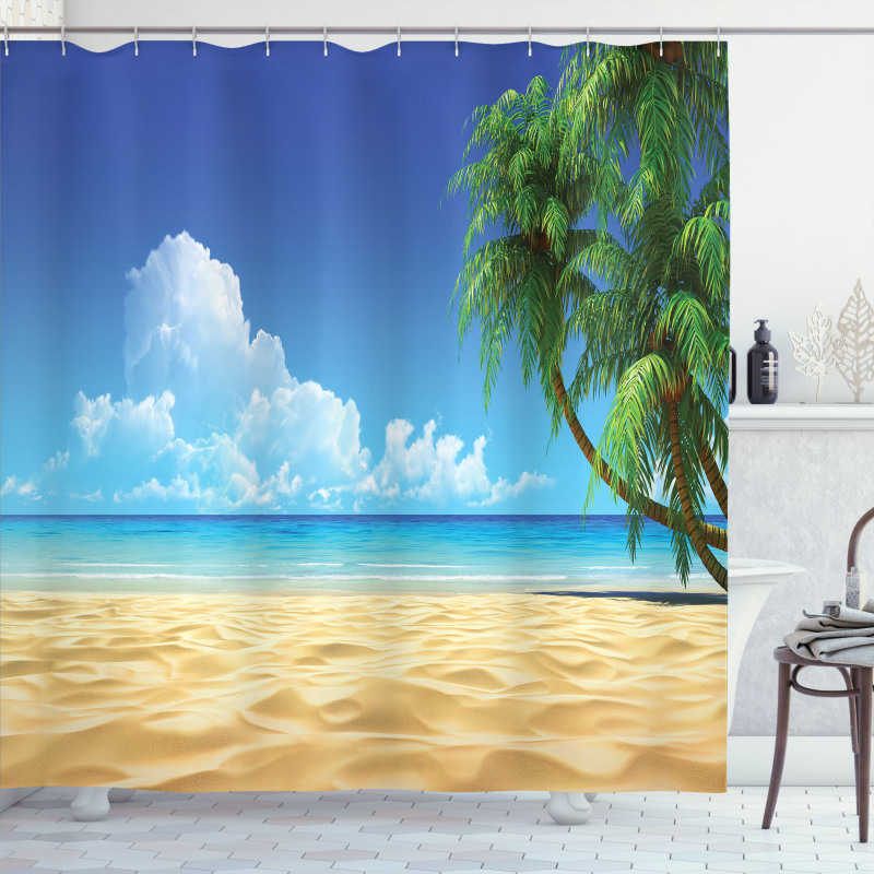Tropical Leaves Beach Shower Curtain