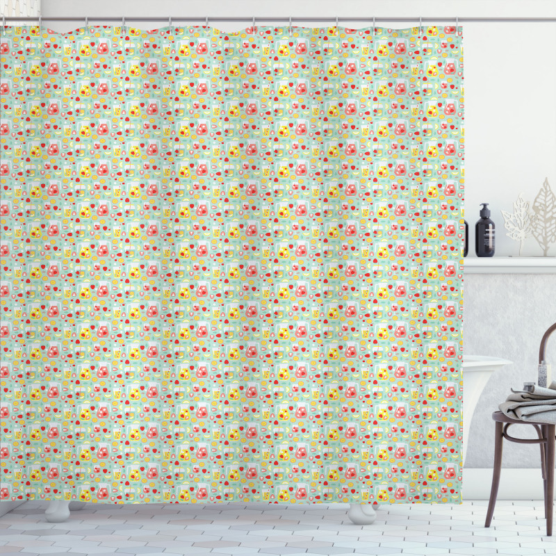 Fresh and Fruity Beverages Shower Curtain