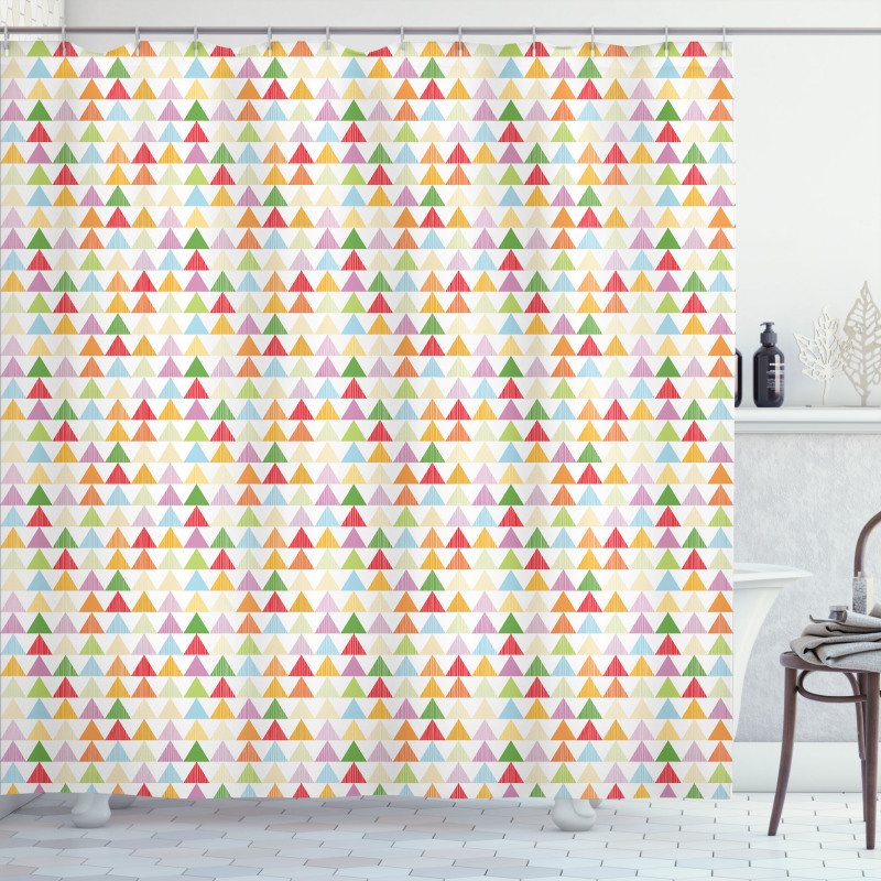 Repeated Colorful Shapes Shower Curtain