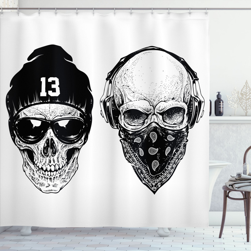 Funny Skull Band Shower Curtain