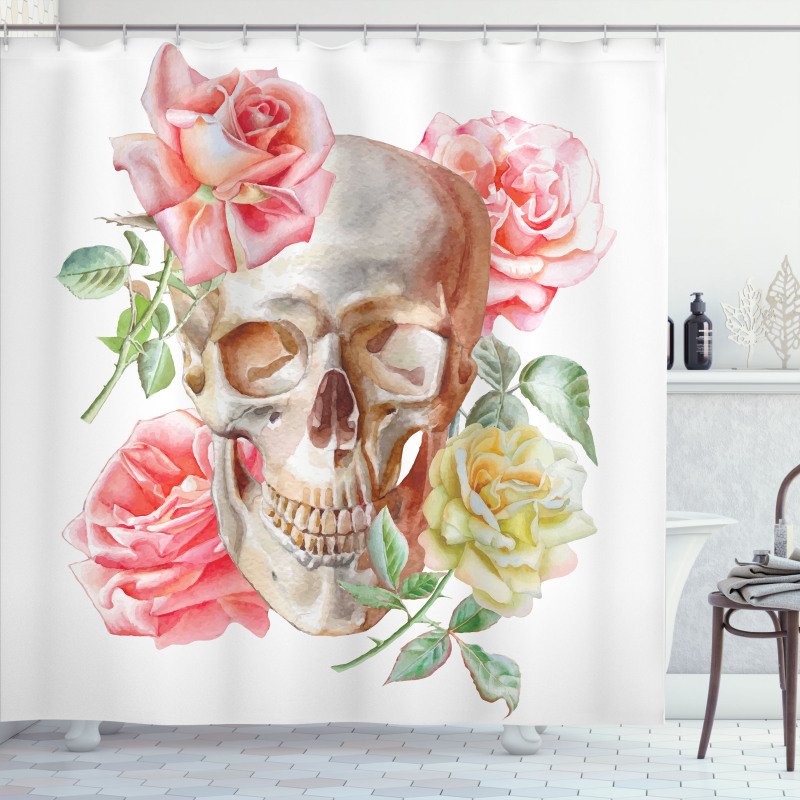 Romantic Roses Floral Shower Curtain