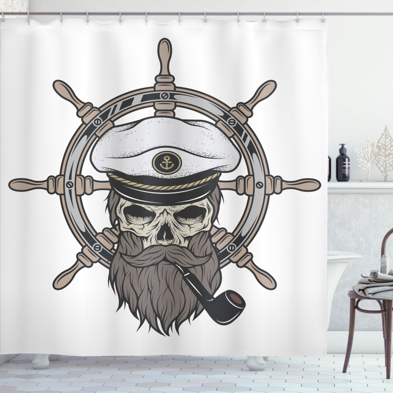 Captain Pirate Skeleton Shower Curtain