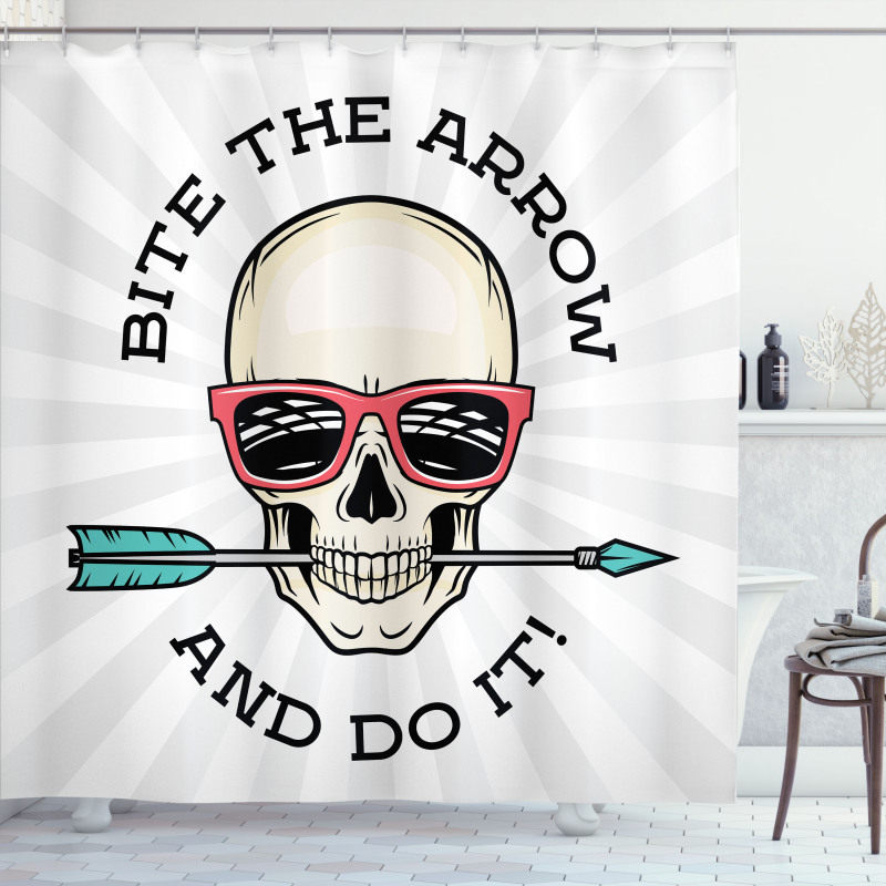 Hipster Skull Pop Art Shower Curtain