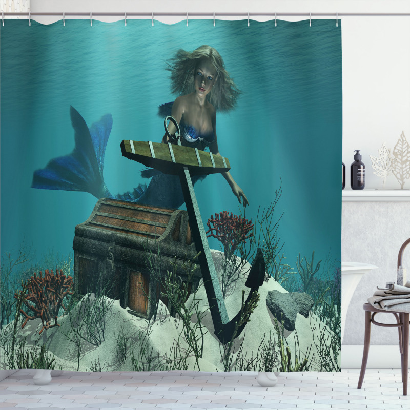 Ocean Mythical Pirate Shower Curtain